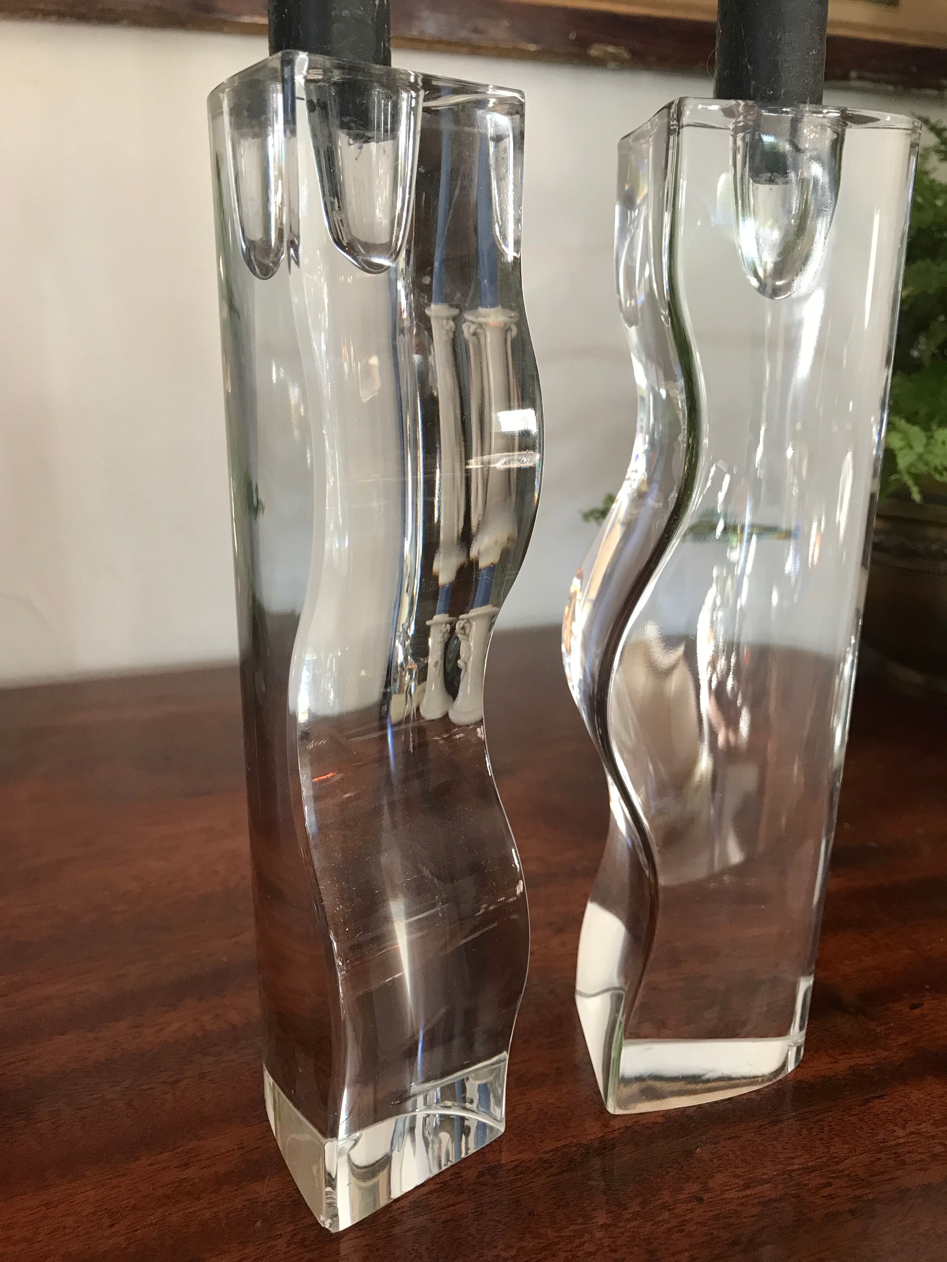 Vintage Scandinavian candle holders pair