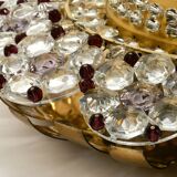 Mid Century Modern ceiling lamp made of glass stones and brass frame