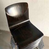 7 chaises empilables en acier tubulaire Pagholtz | Allemagne de l’Ouest | années 1960