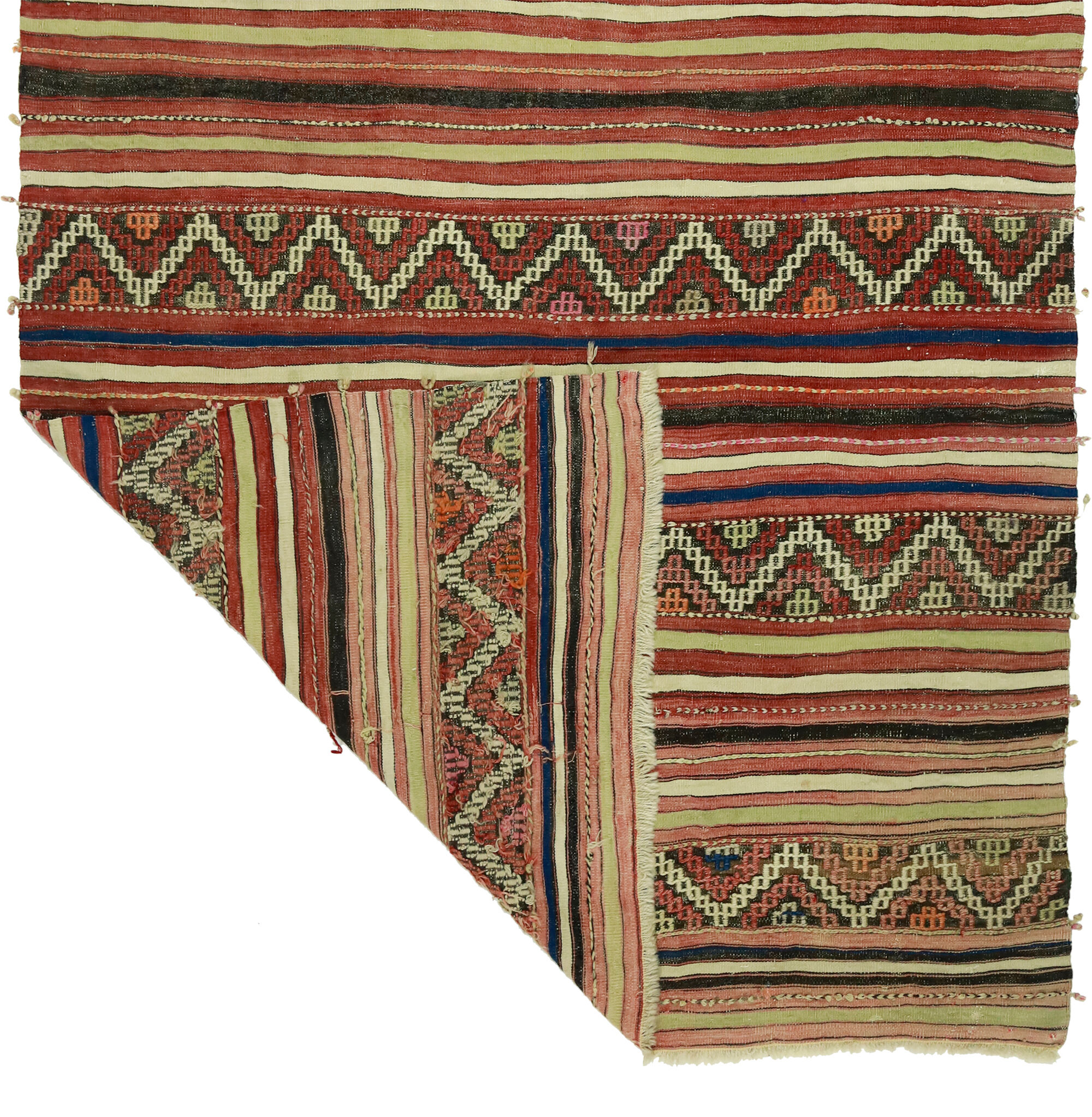 Anatolian handmade kilim rug 222 cm x 128 cm