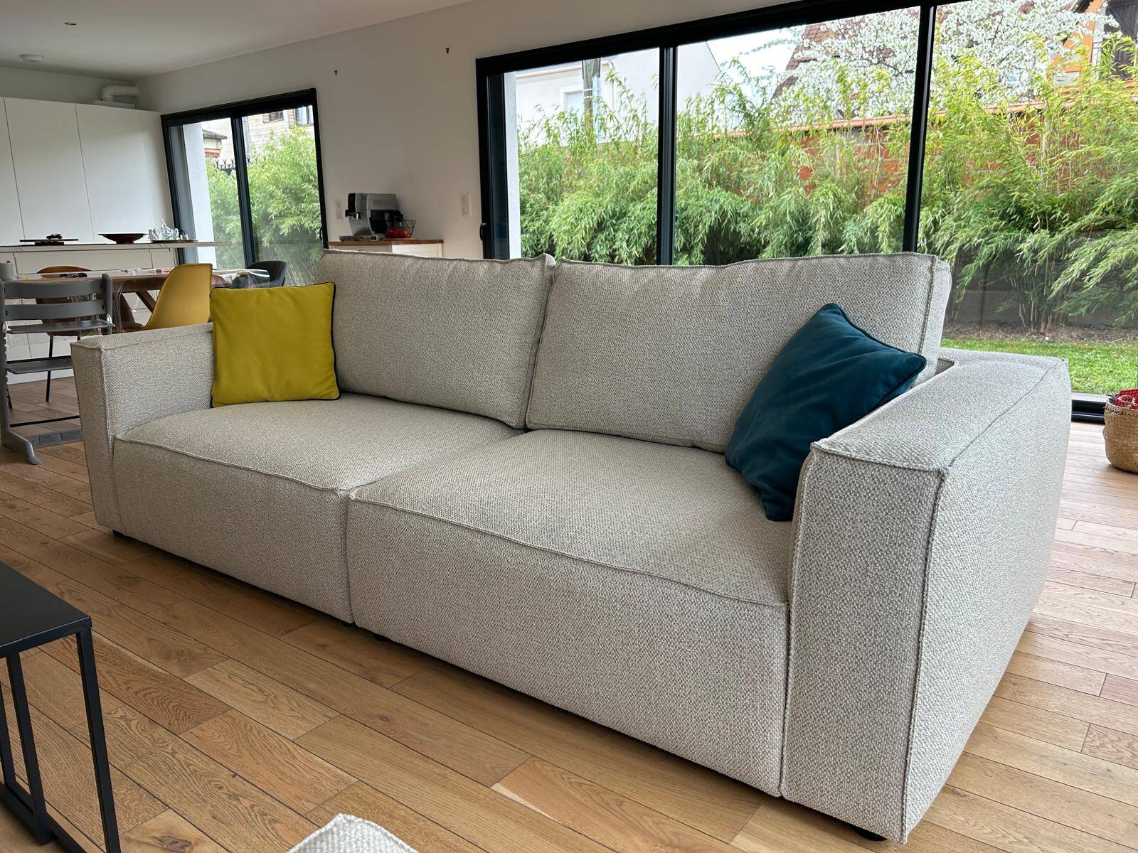 4-seater sofa set and pouf, France Yerres model sofa