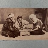 6 photographies anciennes danseuses joueurs d'échec Kabyles épicerie