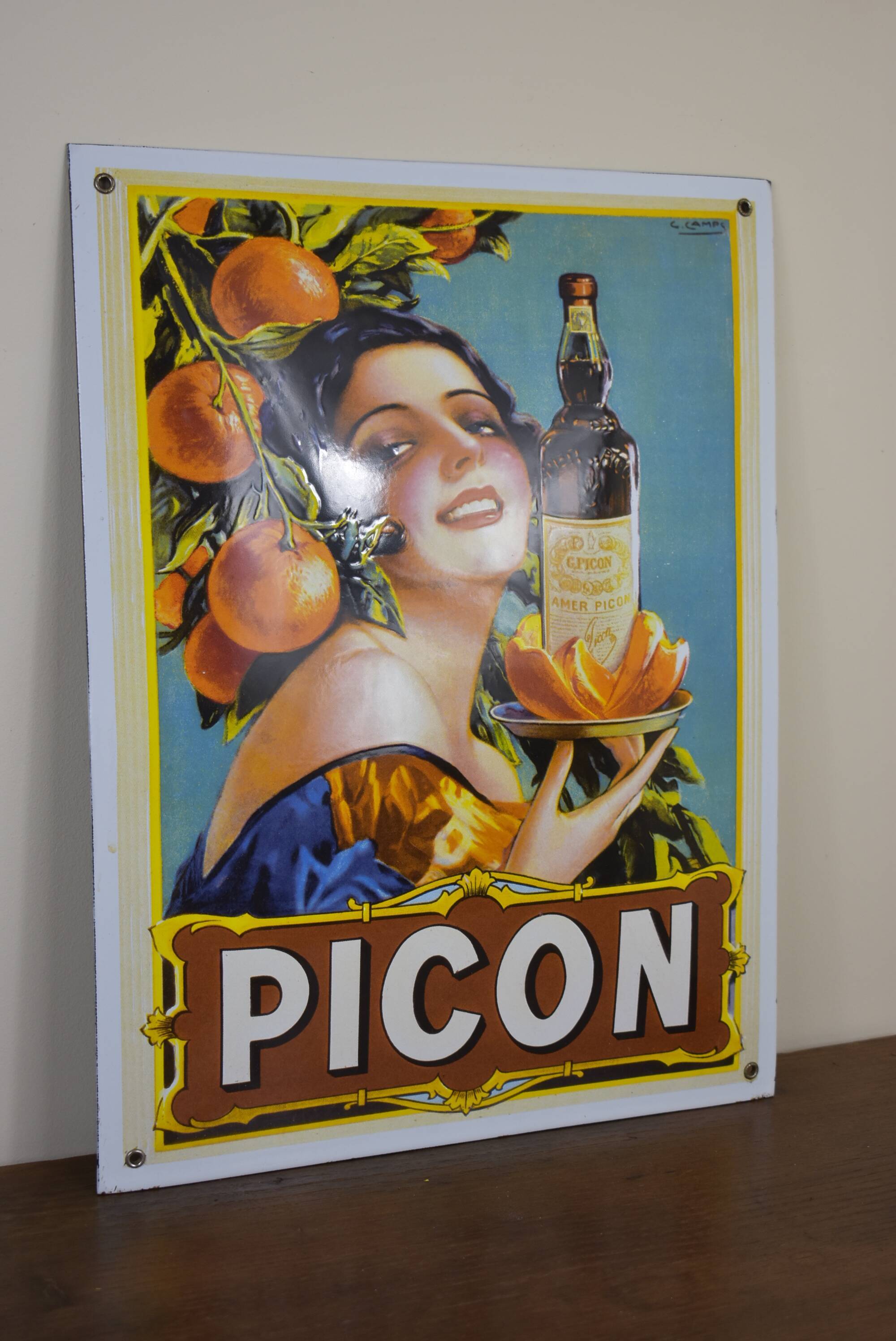 Picon enamel plate