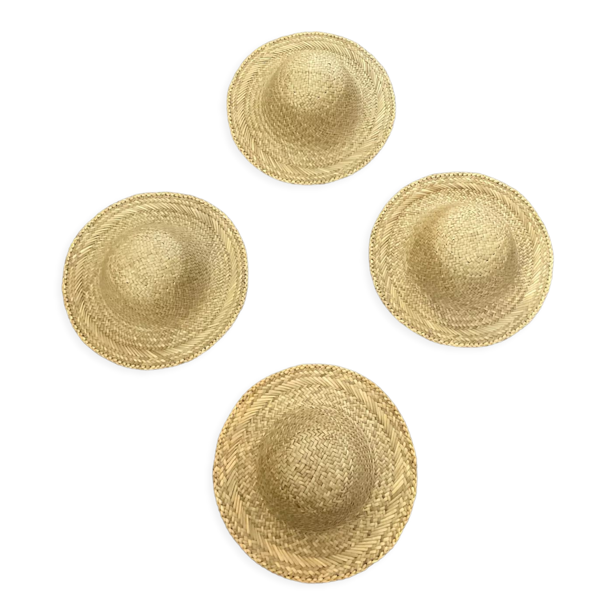 Series of 4 decorative straw hats