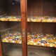 Buffet parisien en bois ciré , 2  portes vitrées,  2 tiroirs