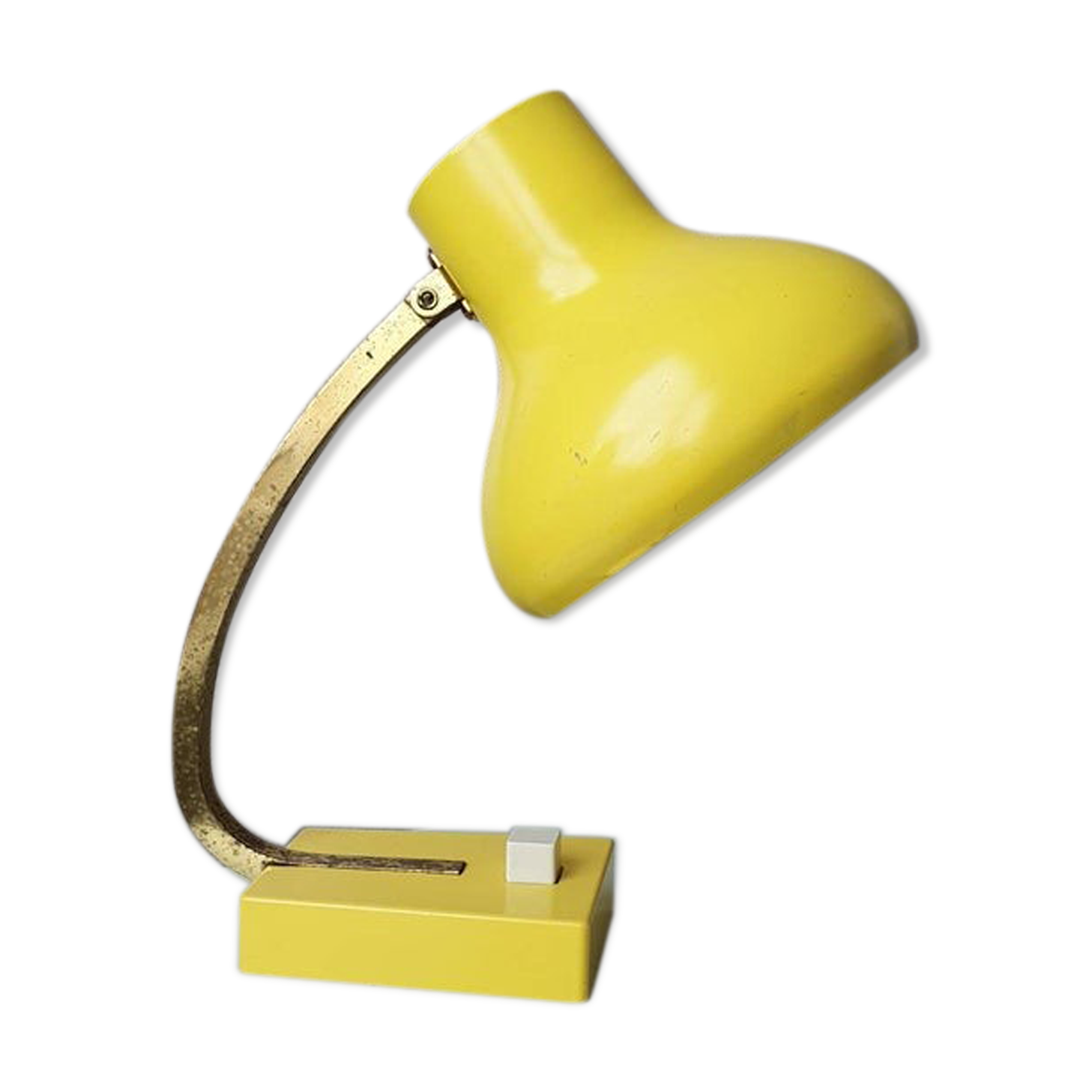 Yellow metal desk lamp 1970