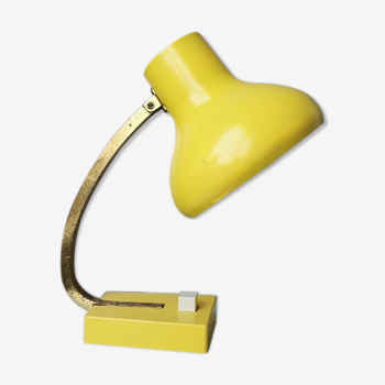 Lampe de bureau en métal jaune 1970