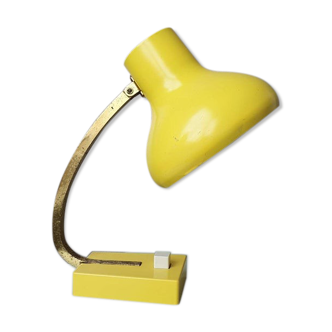 Lampe de bureau en métal jaune 1970