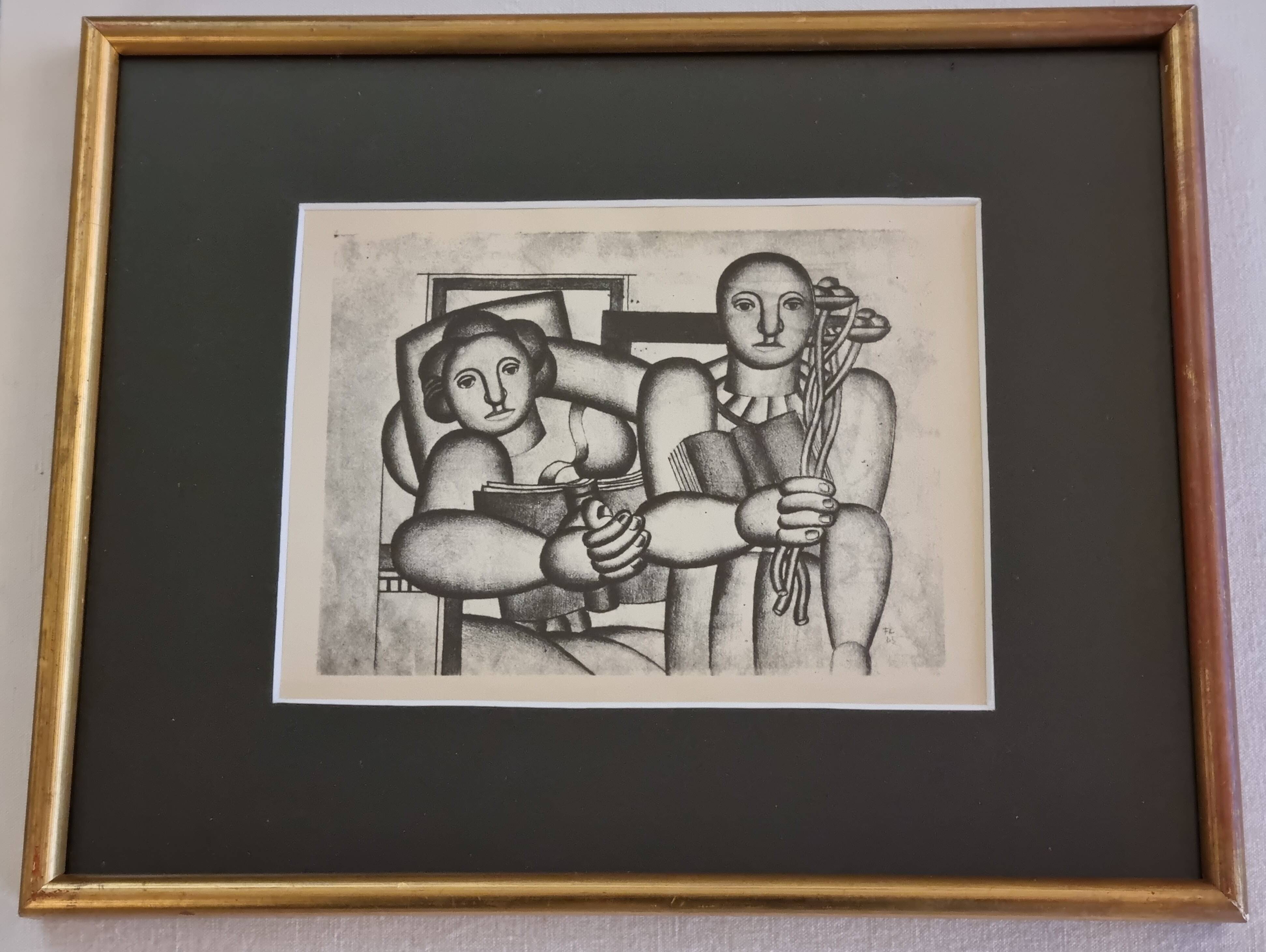 Fernand Léger, Framed typographic reproduction, gilt frame, 28 x 23 cm