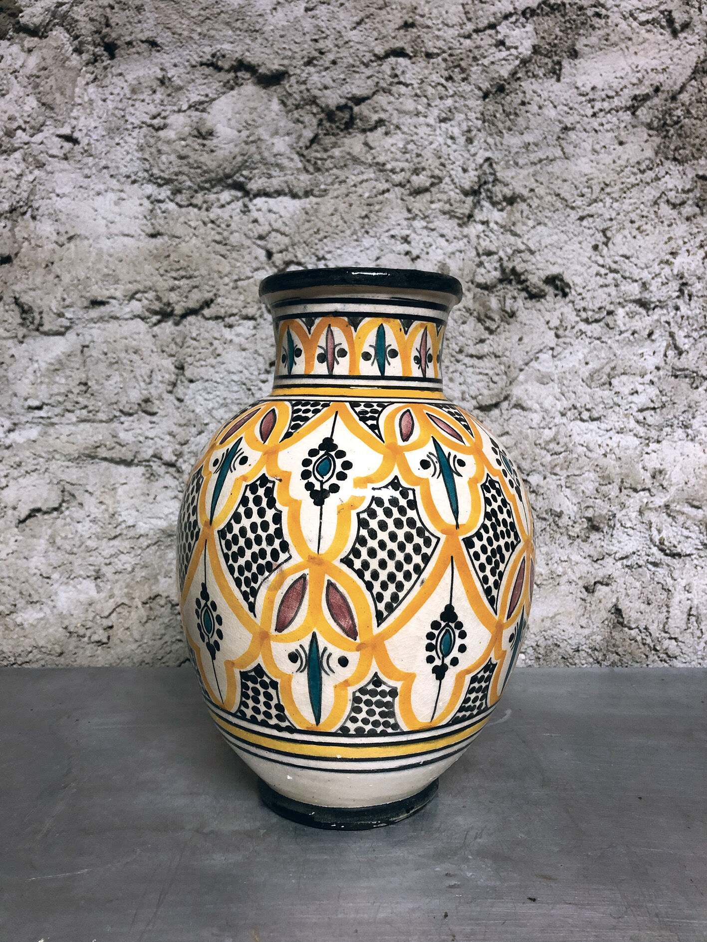 Large Moroccan Vase Safi yellow and black