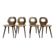 Suite de 4 chaises Baumann modèle œil en bois Design 1950s