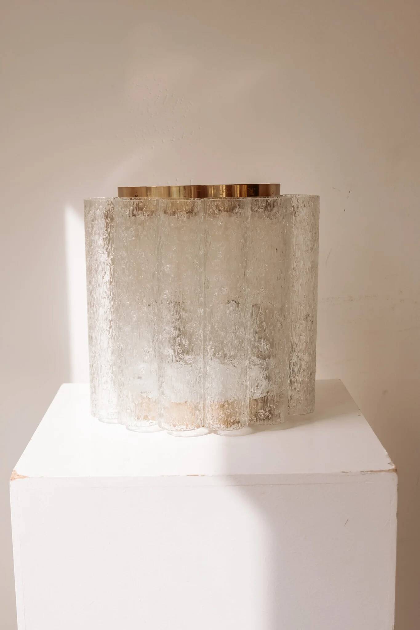 Vintage wall light Doria Leuchten with frosted glass tubes.