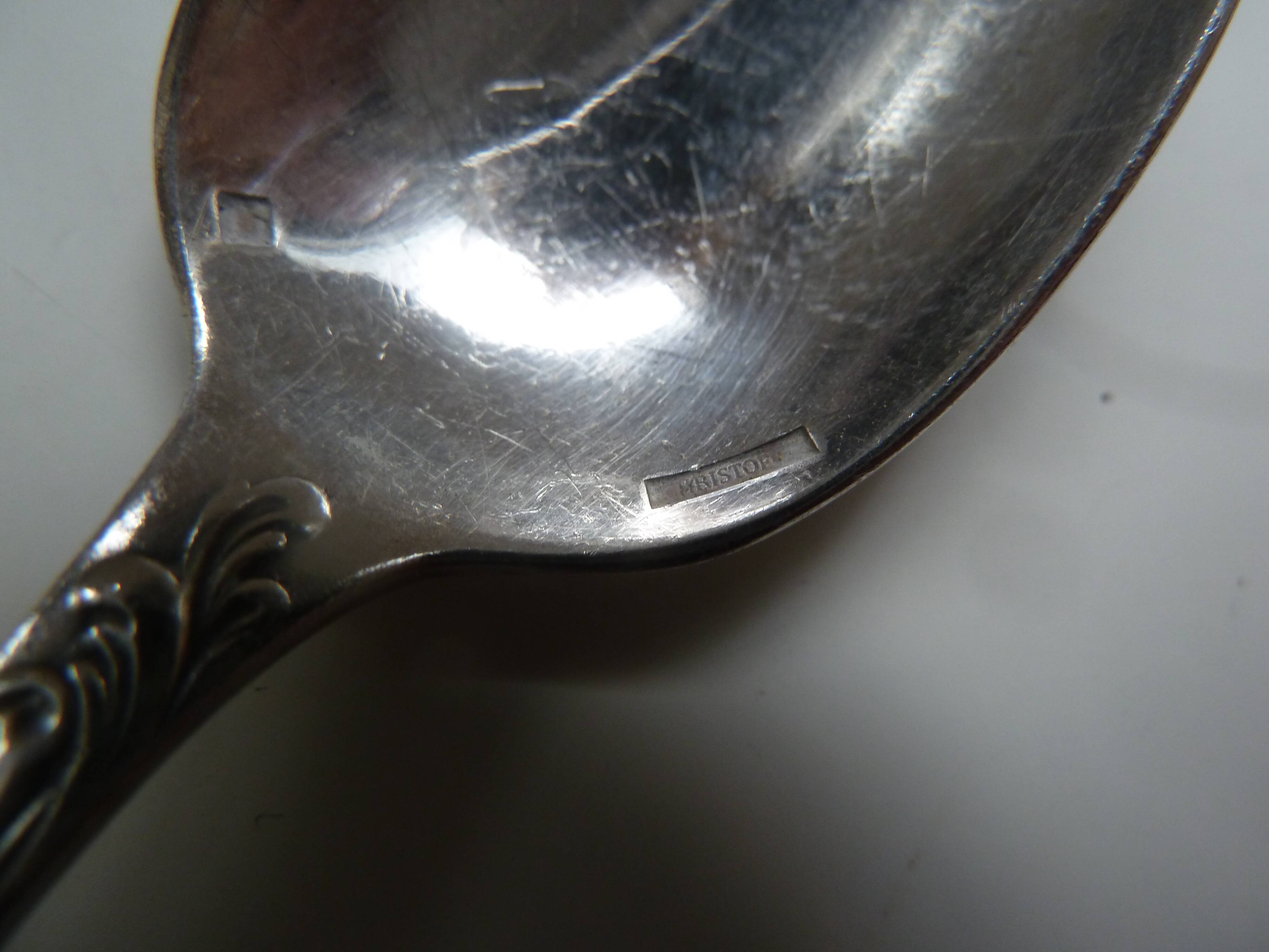 Lot 12 small silver metal spoons Christofle marly model floral decoration