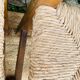 Set of 4 wooden and straw chairs