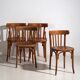 Antique Viennese-style bistro chairs (circa 1920). 4 pieces no. 16