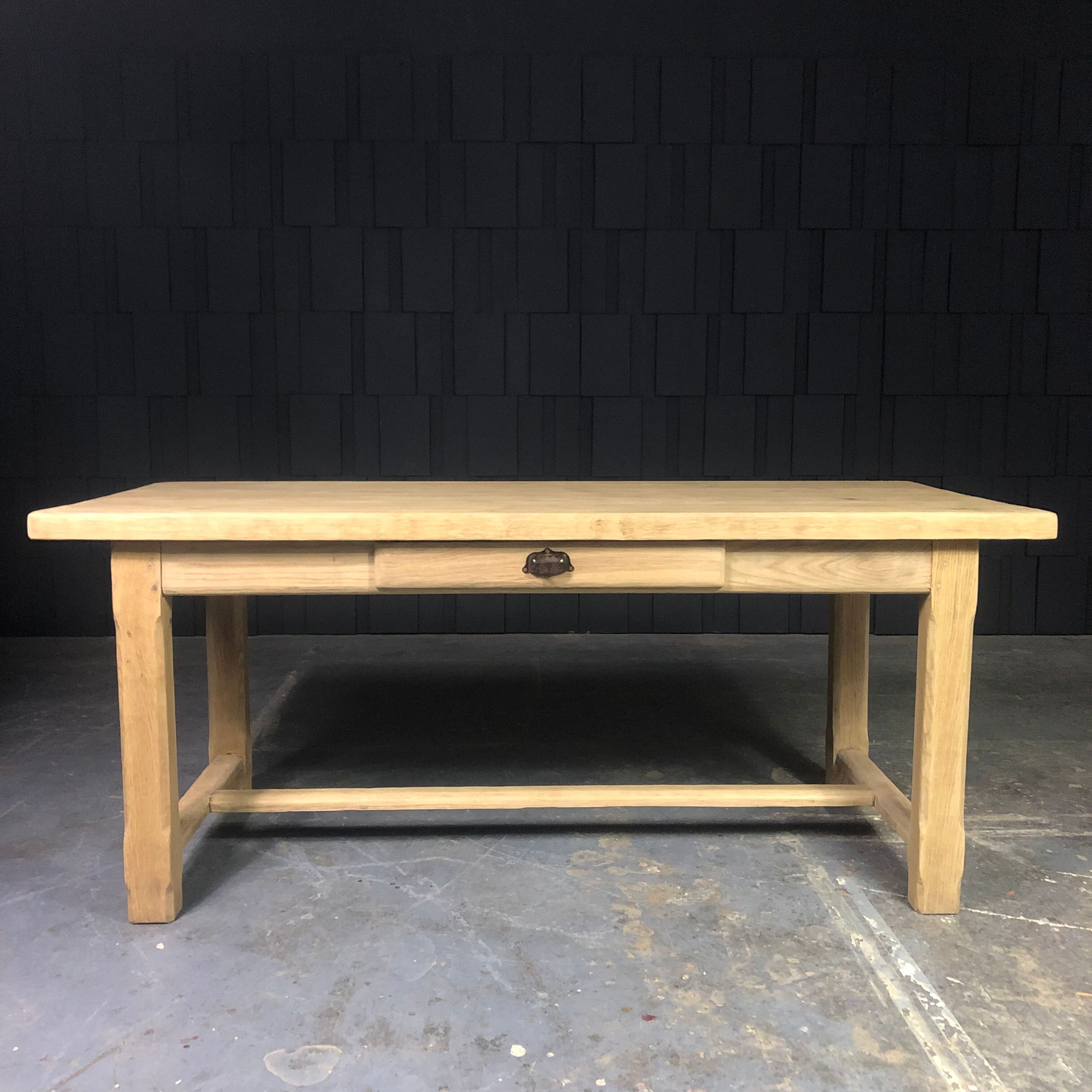 Whitewashed oak farmhouse table