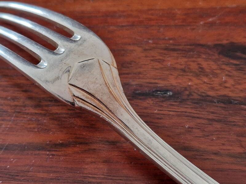 Christofle - Boréal model dessert fork in silver-plated metal