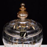 Stunning Antique Enameled Glass serving set for fruit, dessert or punch. 1880