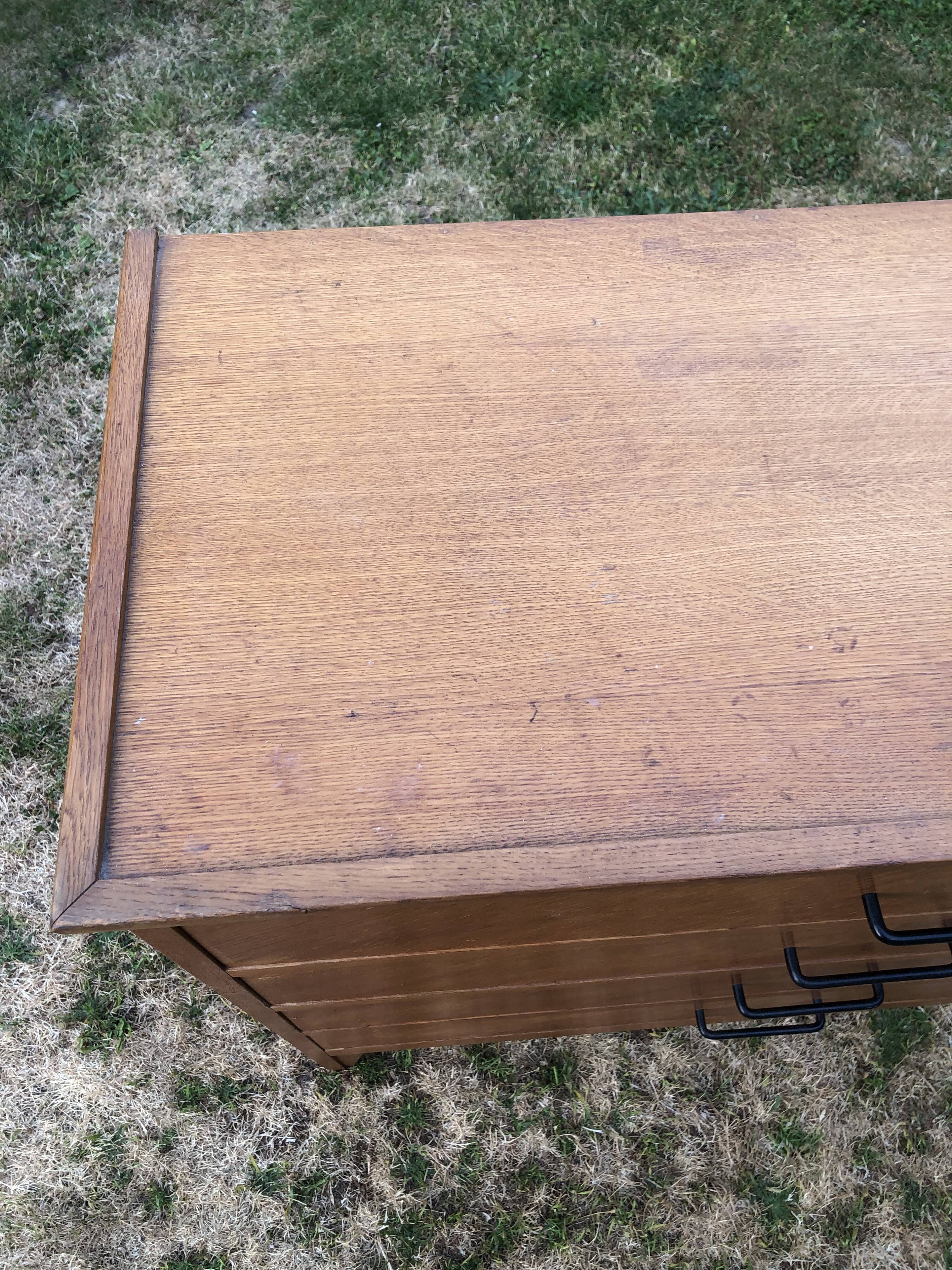 Vintage chest of drawers with 4 oak drawers