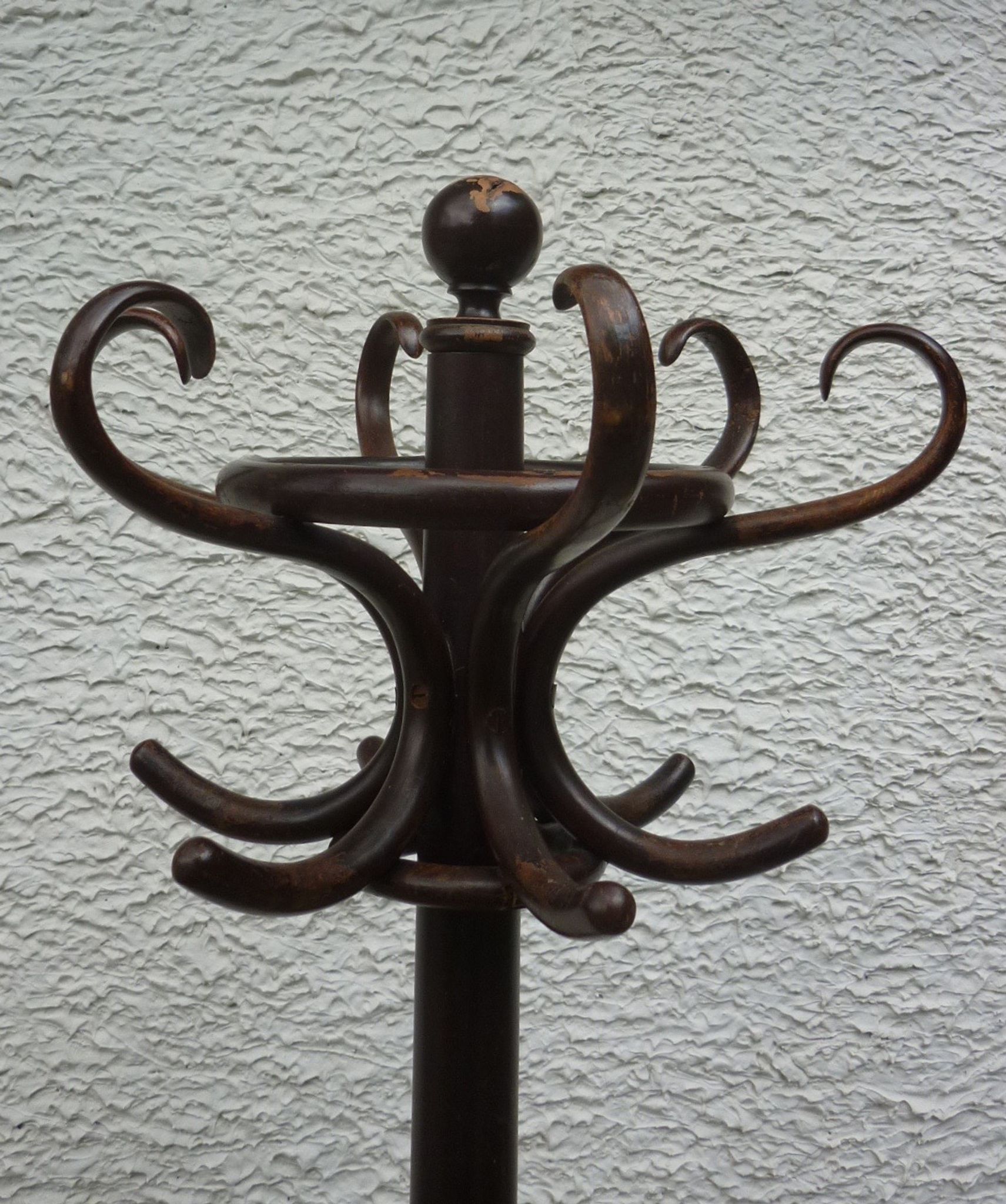 Old curved wood parrot coat holder