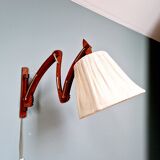 Scandinavian design teak scissor wall light, 1960s