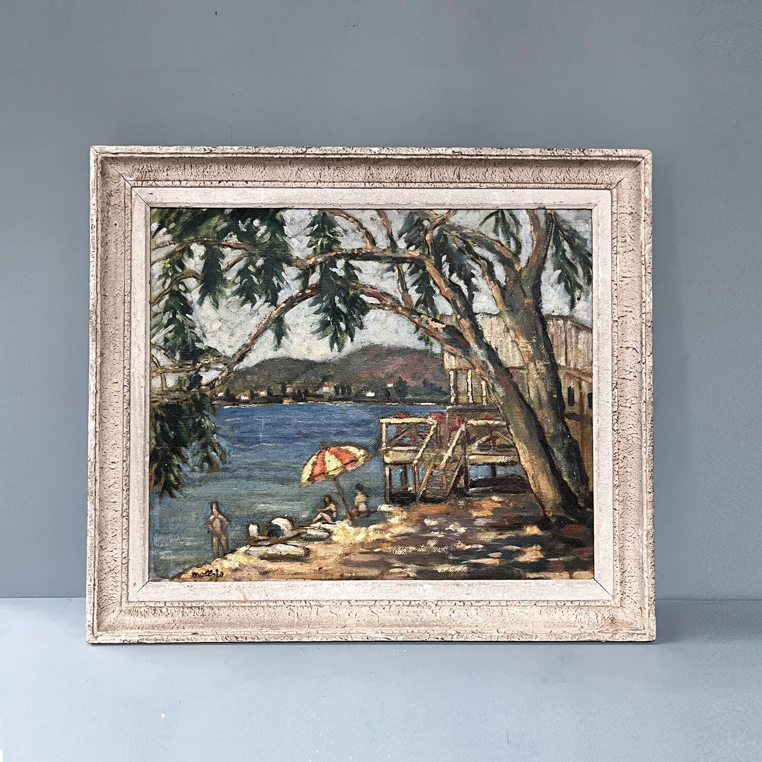 Tableau années 60 "La villégiature" signé Mollrio