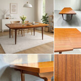 Scandinavian extendable dining table in Teak 1960
