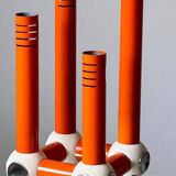 Lampe space age en métal chromé et orange, Italie 1970
