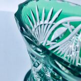 Vase Art Déco en cristal taillé vert