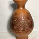 Old terracotta vase carved interior black vintage