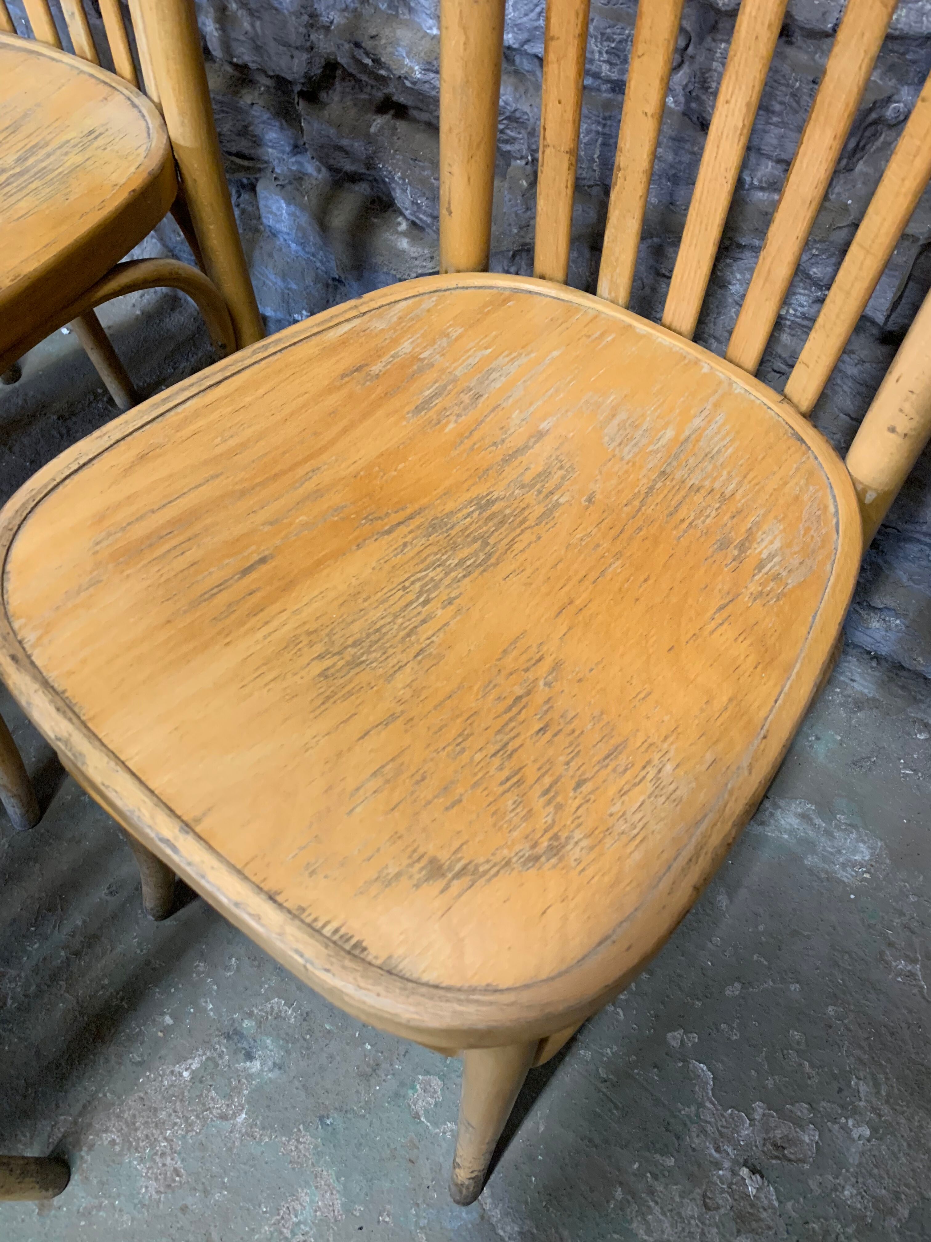 Suite of 6 old bistro chairs from the 1960
