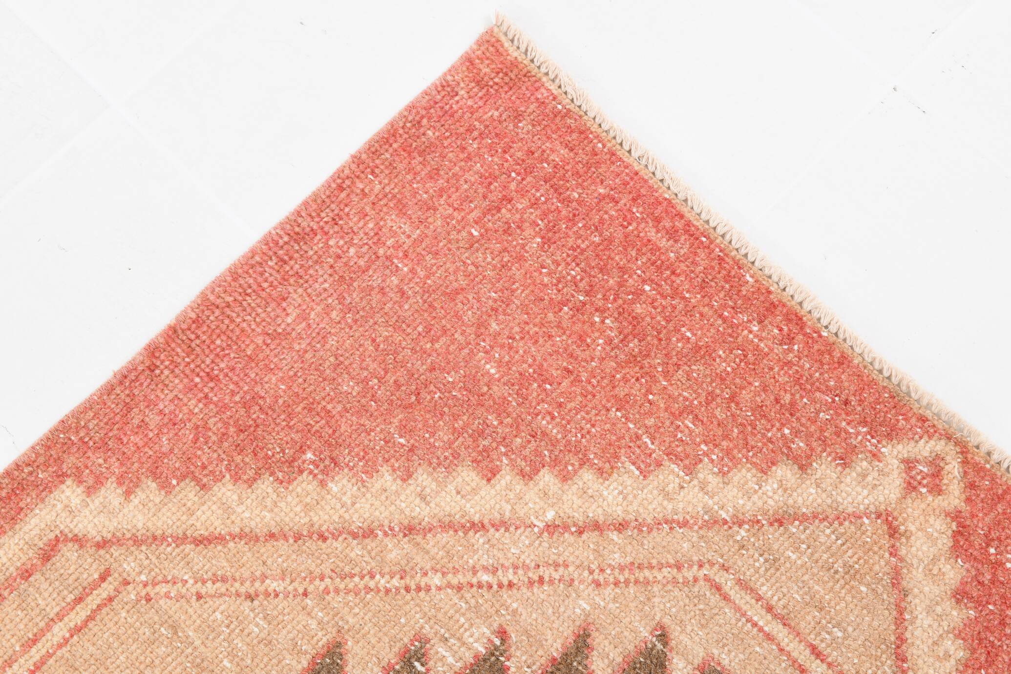 3x11 Vintage Runner Rug, Peach Color Rug, Vintage Runner Rug, 91x328Cm