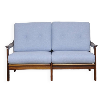 Canapé scandinave bleu en bois d'afomosia, années 1960