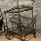 Drinks trolley, brass serving cart