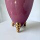 Pink and gold ceramic tripod table lamp
