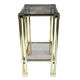 double-plated square tray in smoked glass and gilded brass structure from the late 1970s