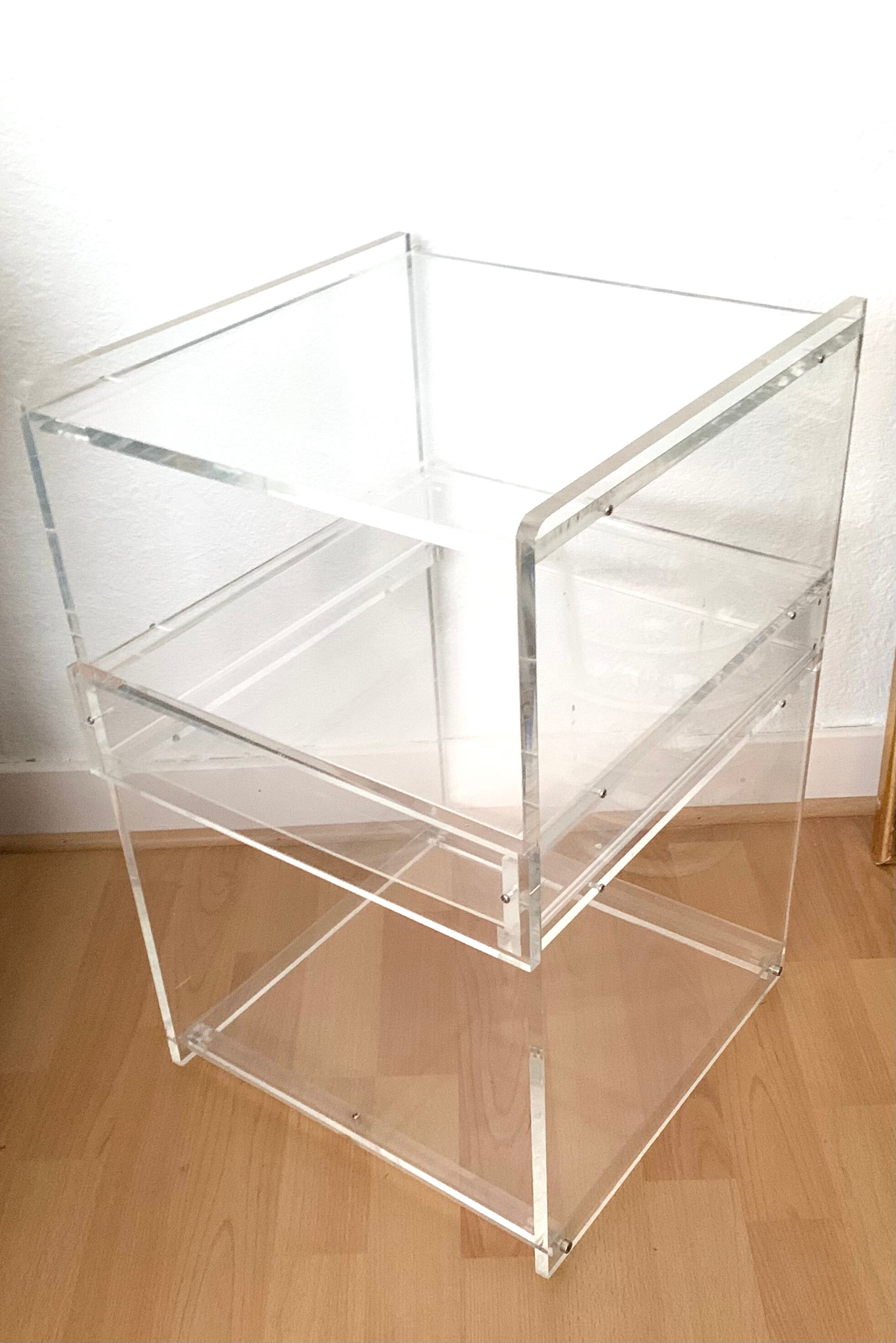 Vintage plexiglass side furniture