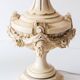Pair of large painted wood table lamps. Spain, circa 1970s