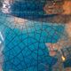 Large Footed Bowl in Cracked Turquoise Earthenware