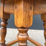 Tabouret brutaliste en chêne