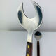 Teak and stainless steel salad cutlery in Scandinavian style, 1960s.
