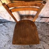Old vintage baumann light wood bistro chair #a566