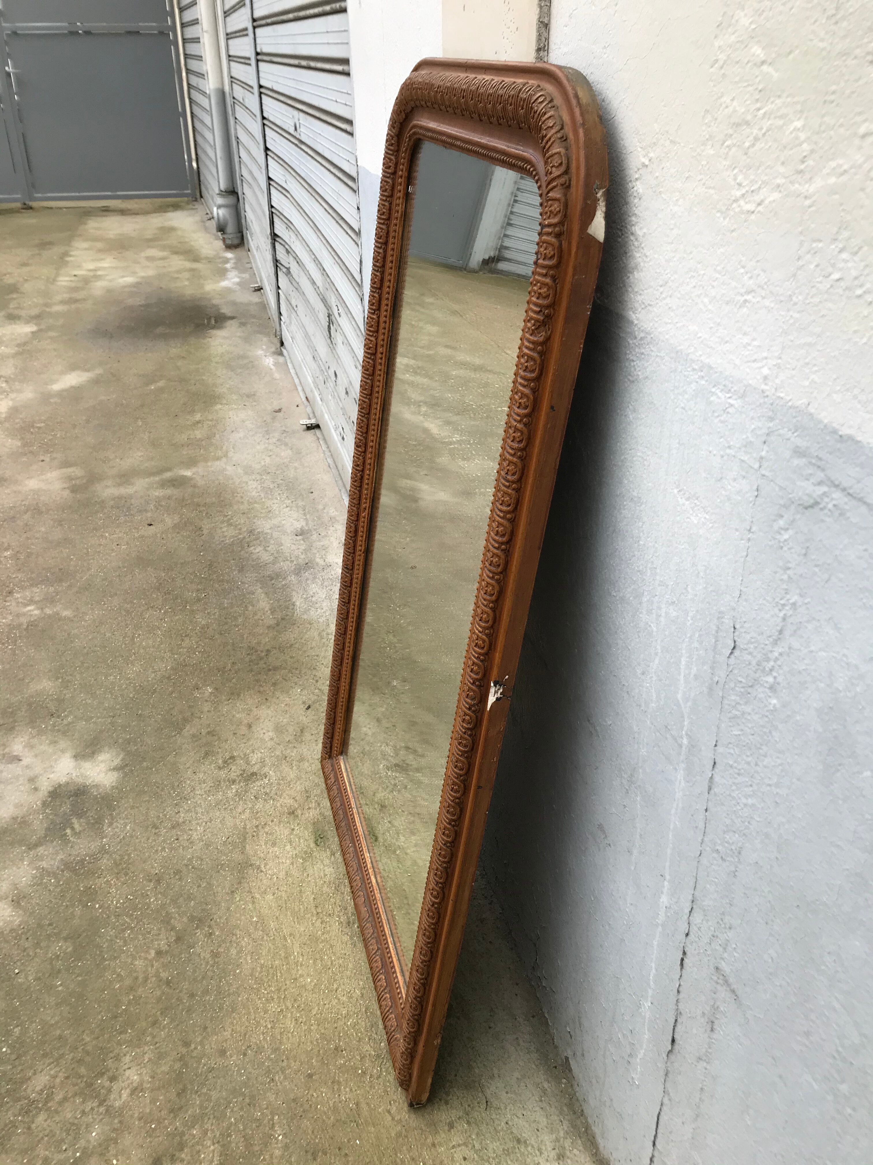 19th century mirror, wood and stucco  - 123x71cm