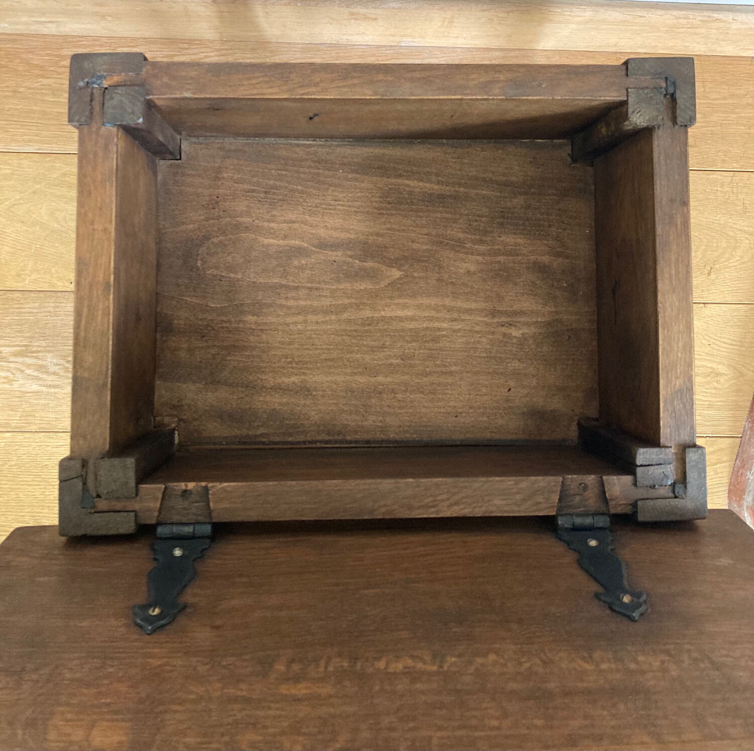 Chest bedside twentieth century solid oak pegged base spacer