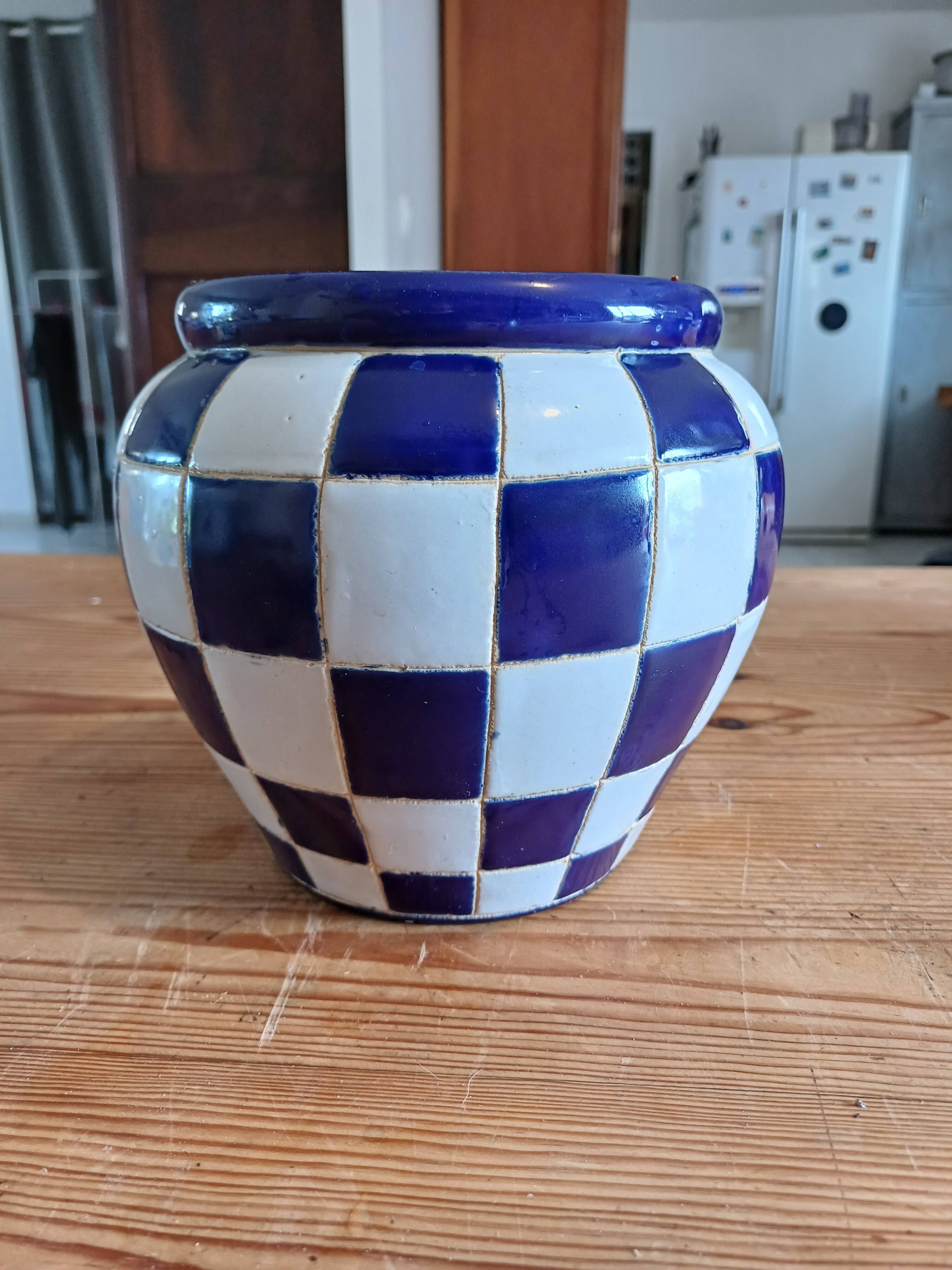 Vintage Glazed Stoneware Vase from the 60s