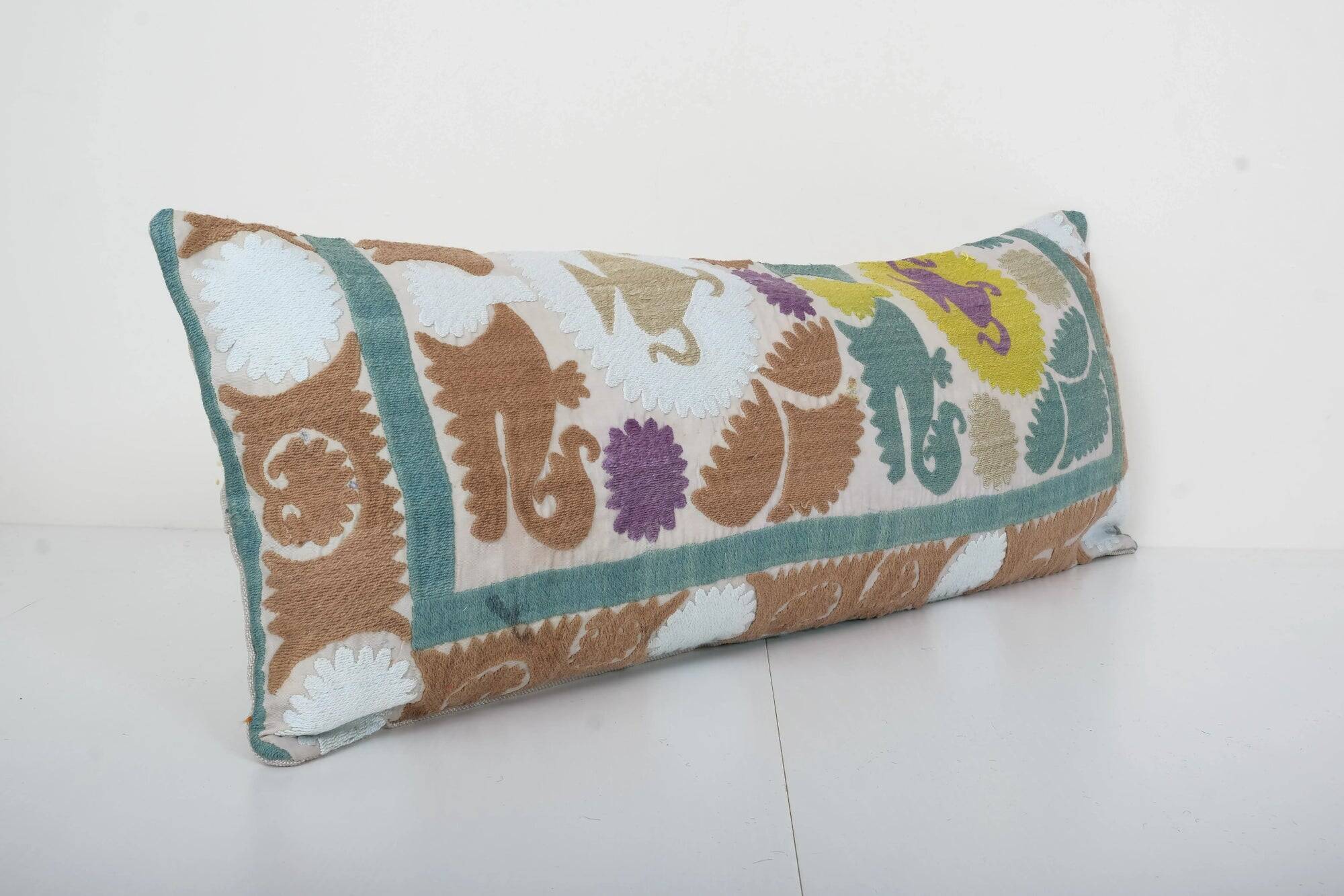 Vintage embroidered cushion cover 76x28 cm