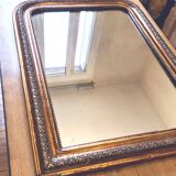 Antique large Louis Philippe mirror, decorated with gilt leaf - "Claude"