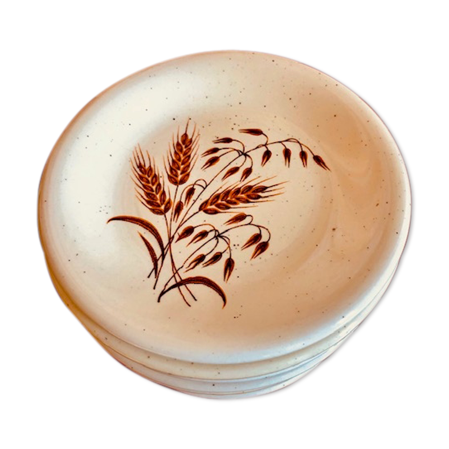 Assiettes à dessert vintage "épis de blé" faïence Primula