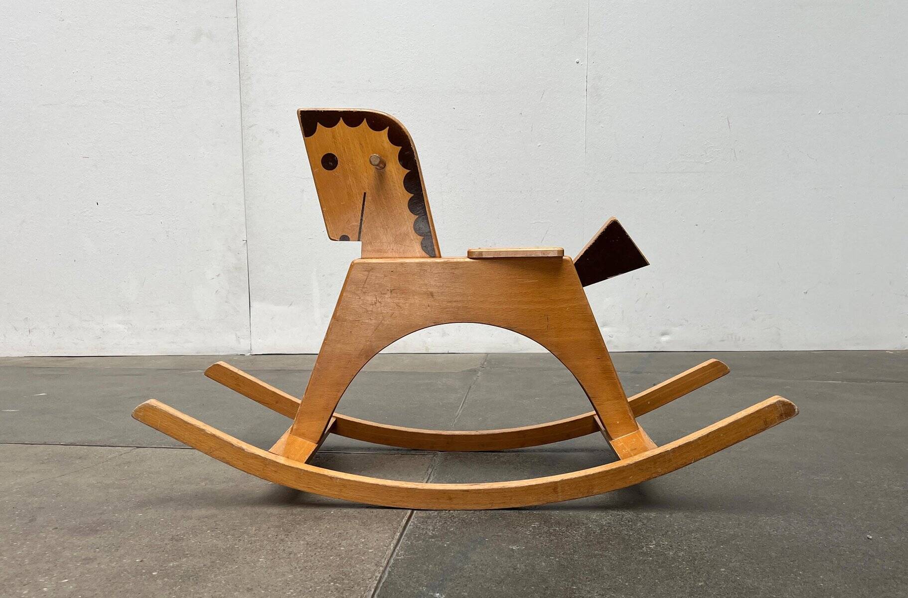 Mid-century wooden rocking horse, 1960s