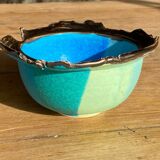 Bol en céramique émaillée bleu et vert azur